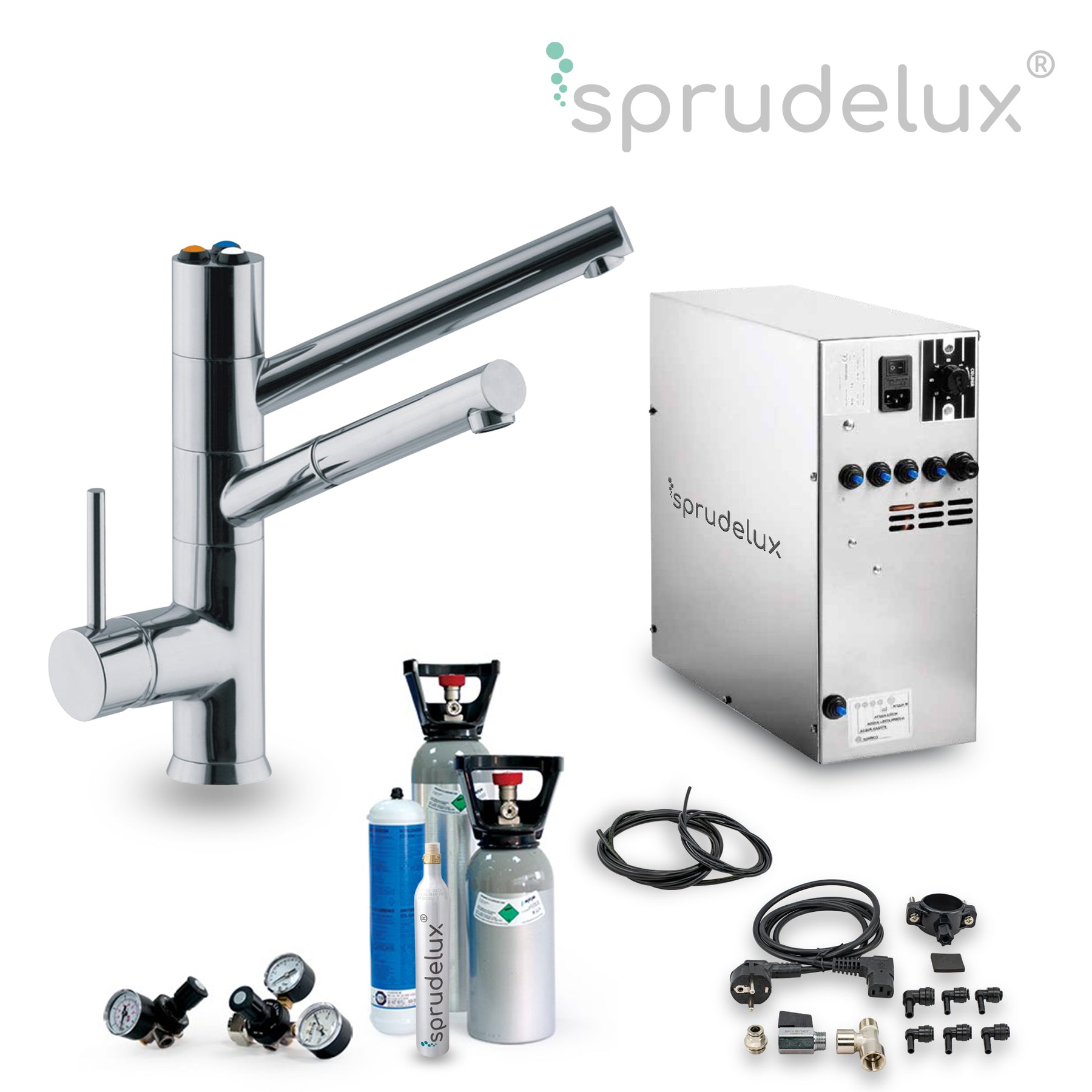 Untertisch-Trinkwassersystem SPRUDELUX Inox Inkl. 5-Wege-Wasserhahn