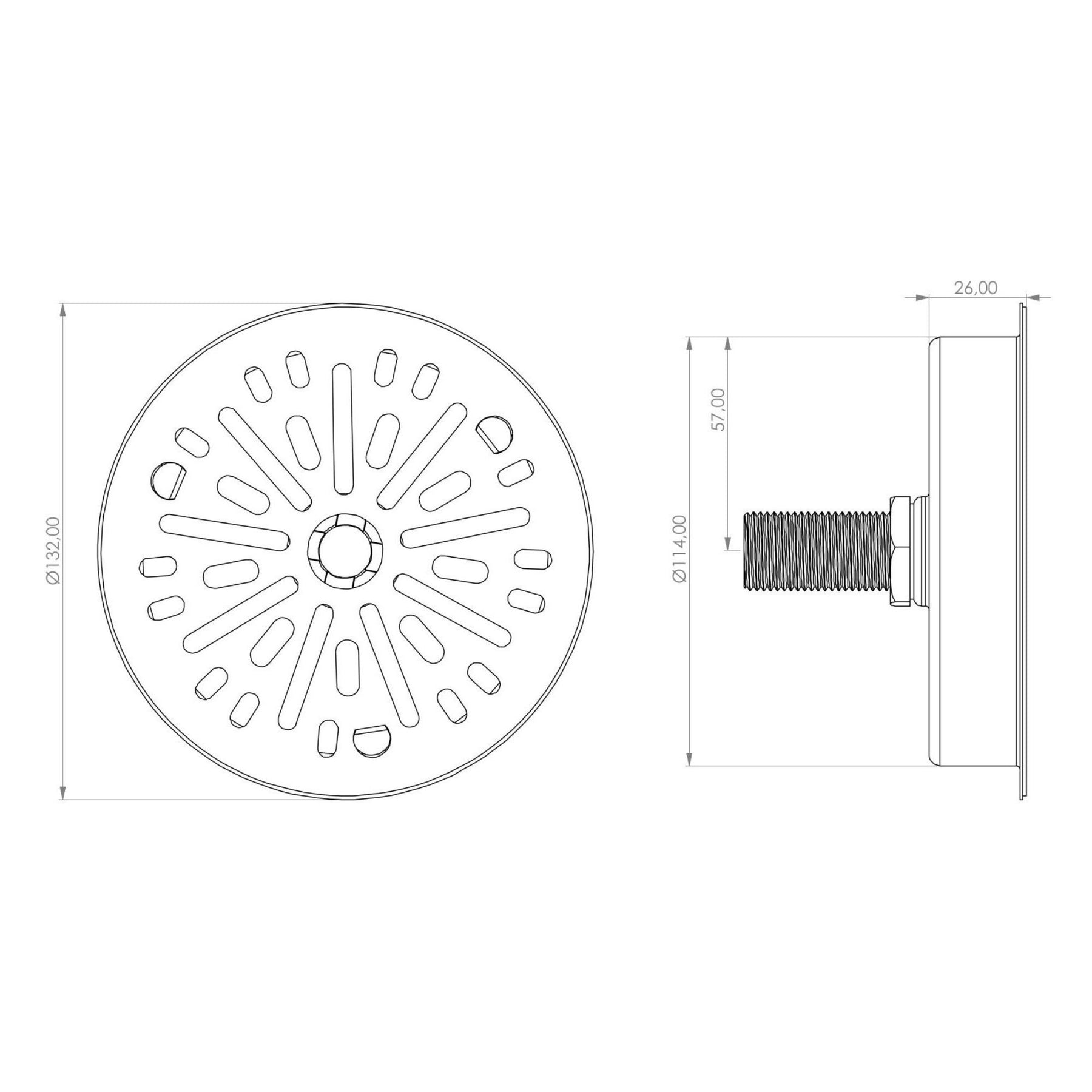 Runde Abtropfschale mit Abwasseranschluss-Drainage Edelstahl