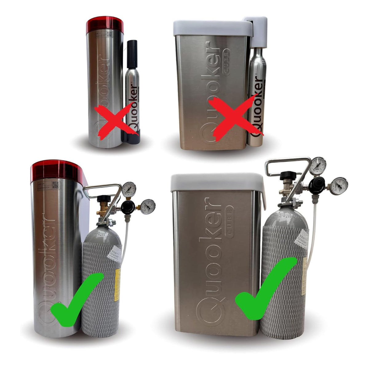 CO2 Druckminderer für Mehrwegflaschen inkl. Connector geeignet für Quooker