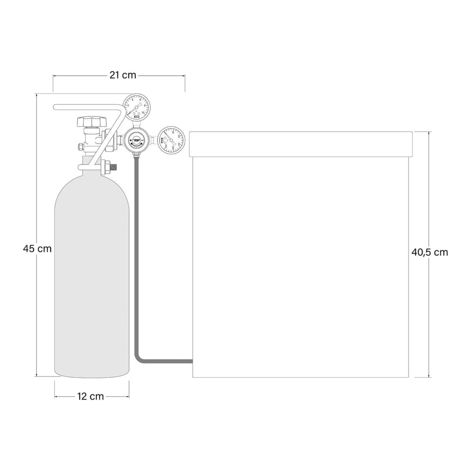 CO2 Druckminderer für Mehrwegflaschen inkl. Connector geeignet für Quooker