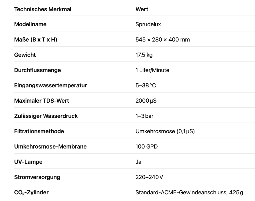 Umkehrosomose-Tafelwasseranlage mit kochend heiß Funktion SPRUDLEUX SUPREME