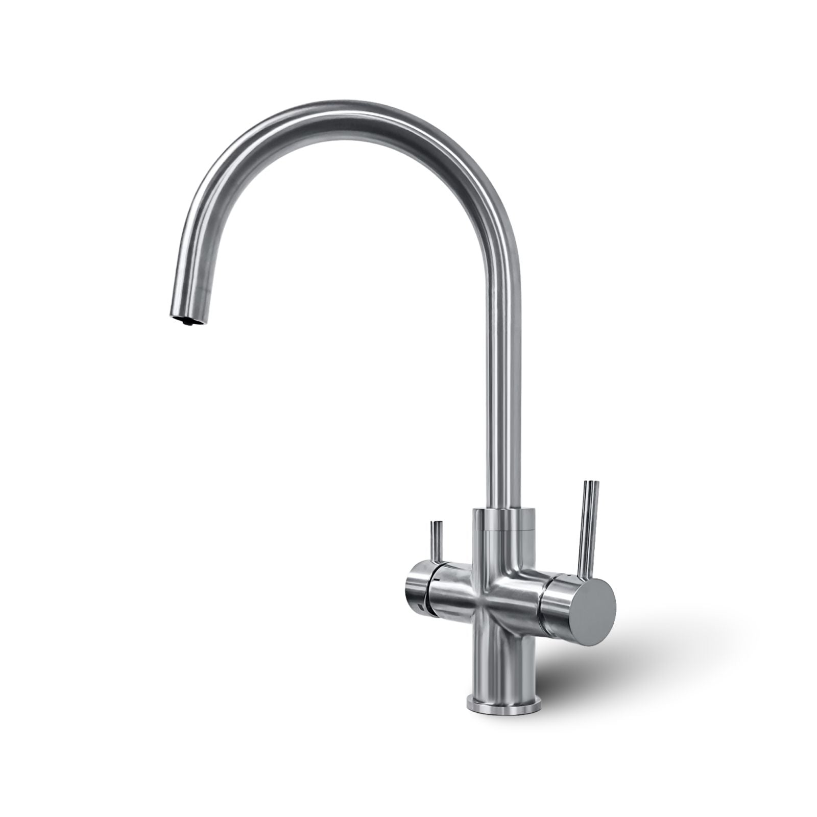 SPRUDELUX® POWER SODA Untertisch-Tafelwassersystem – Wassersprudler mit 5-Wege-Armatur GIULIA C-Auslauf INOX & 2 kg CO2-Flasche – Sprudelwasser direkt aus dem Wasserhahn