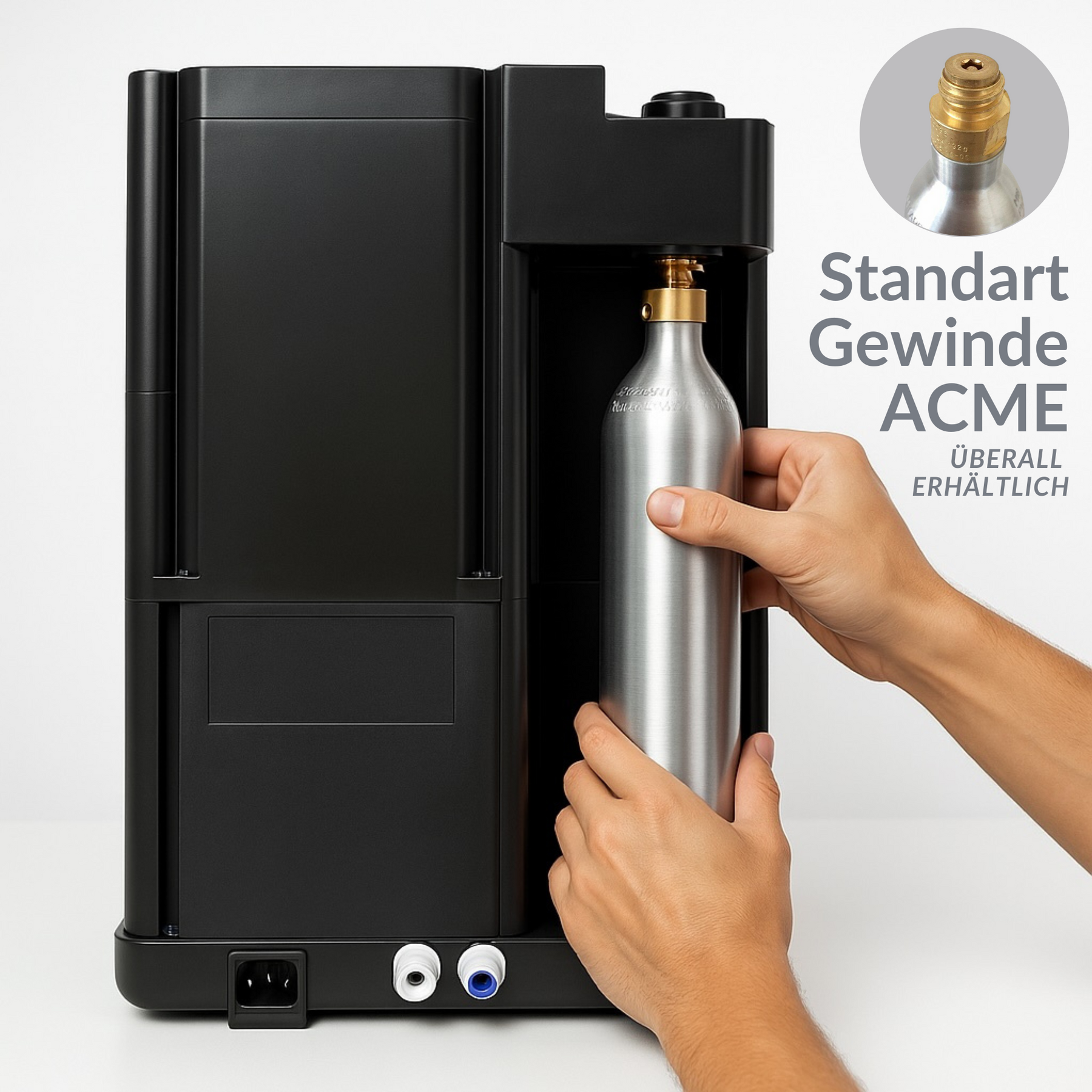 SPRUDELUX SUPREME – Premium Tafelwasseranlage mit Umkehrosmose, CO2 & Heißwasserfunktion – Wasserspender mit Filter & UVC-Technologie – Festwasseranschluss