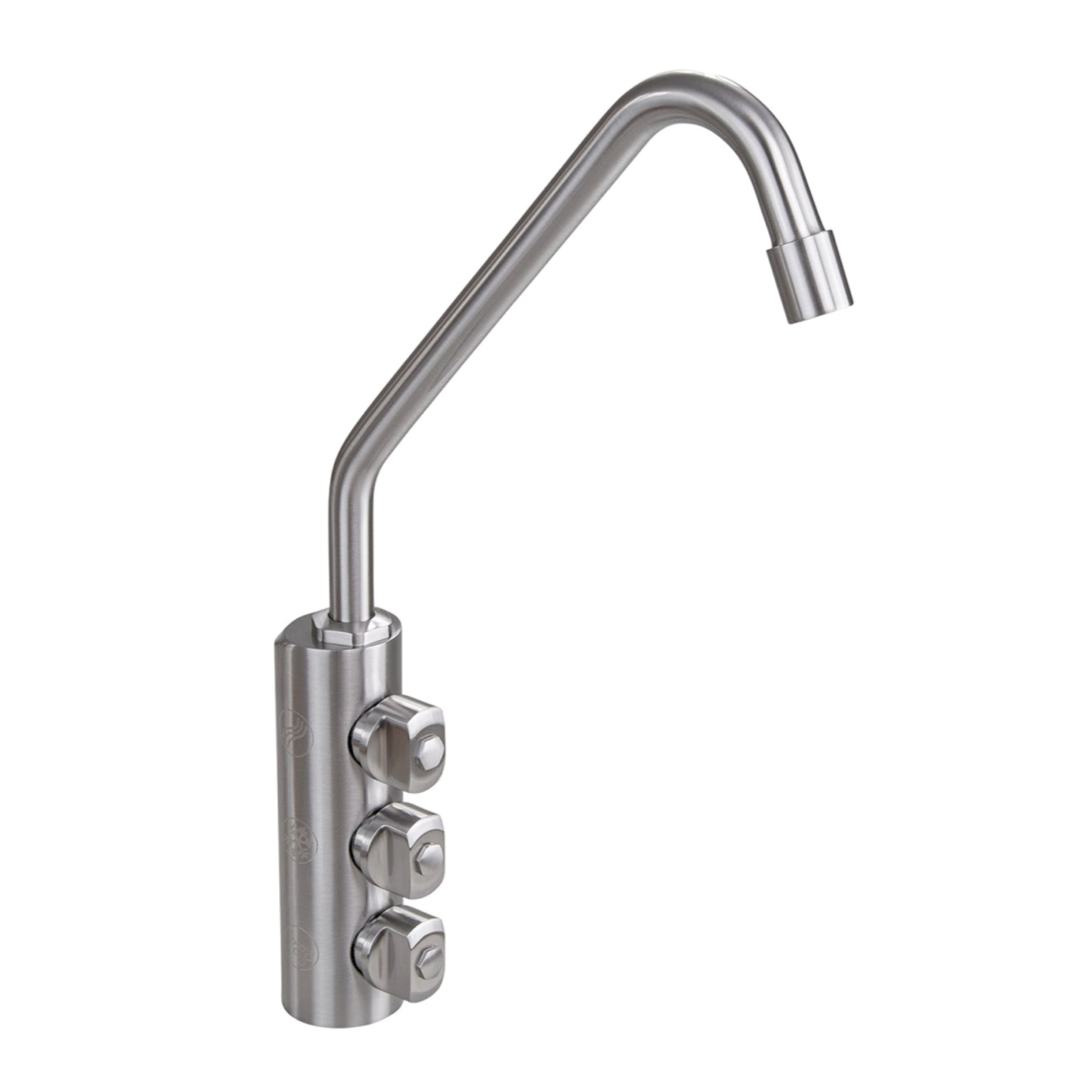 3-Wege-Zusatz-Sodaarmatur HERMES INOX, Edelstahl massiv geeignet für Sprudelwasser