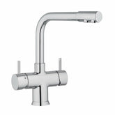 Designer 5-Wege-Wasserhahn NOBIUS L-Auslauf Chrom - 26 cm hoch