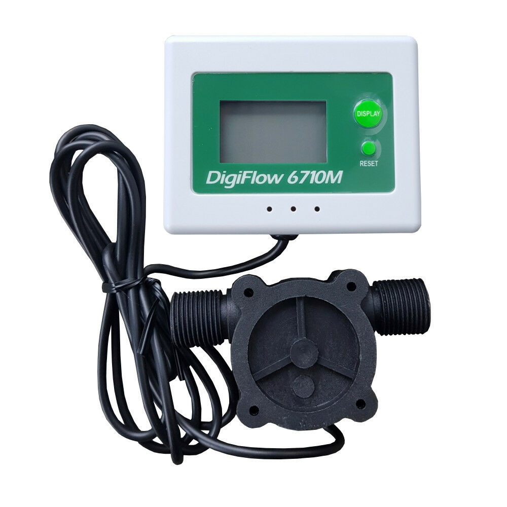 DigiFlow 6710M-22 (3/8" AG) Elektronische Wasseruhr Filterwechselanzeige Durchflussmesser 0.8 – 15 Liter/Min