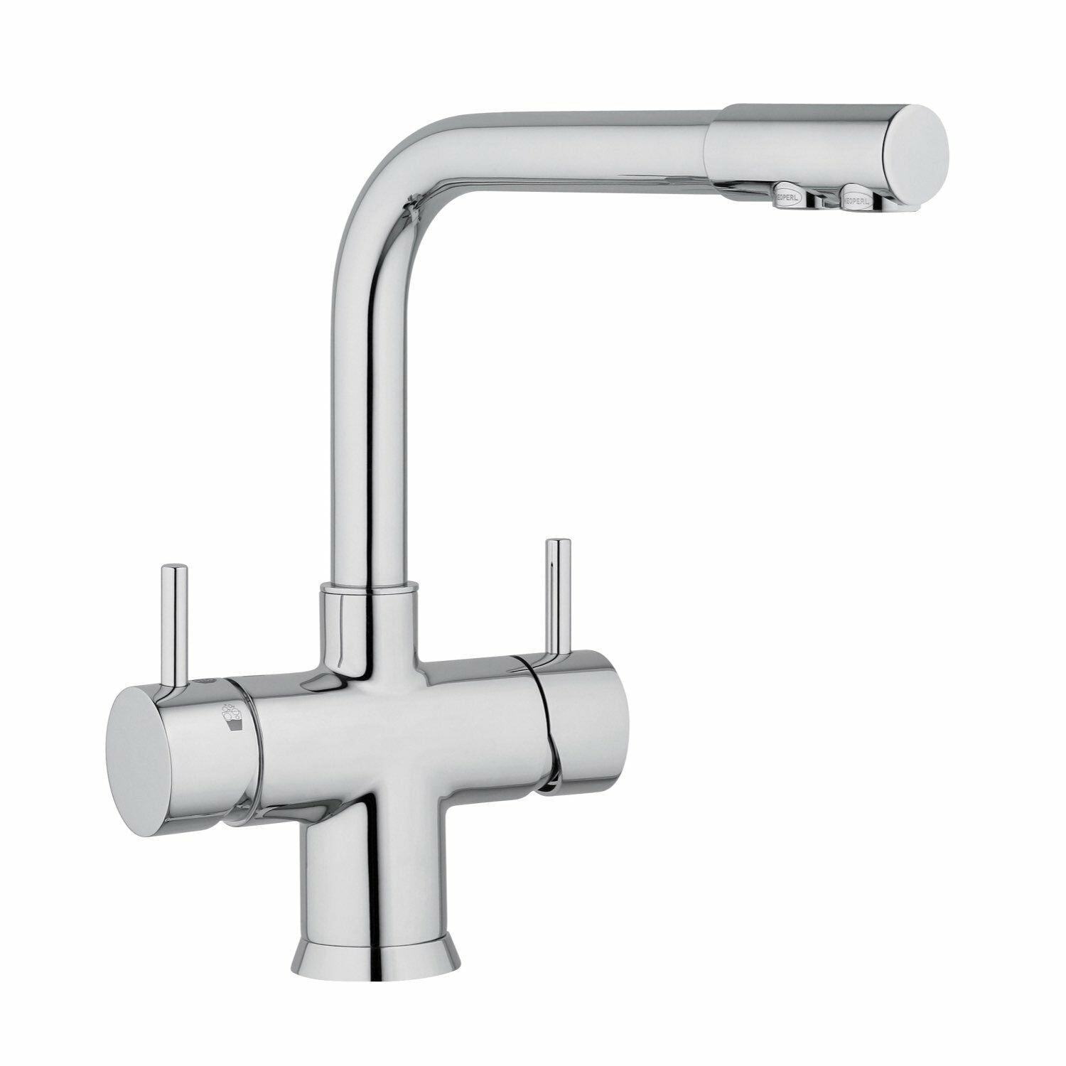 SPRUDELUX® Untertisch-Trinkwassersystem INOX ULTRA FLAT WiFi inkl. 5-Wege-Armatur NOBIUS L-Auslauf