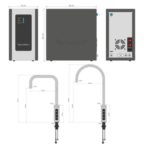 Untertisch-Tafelwasseranlage SPRUDELUX® BLUE DIAMOND inklusive Filtereinheit