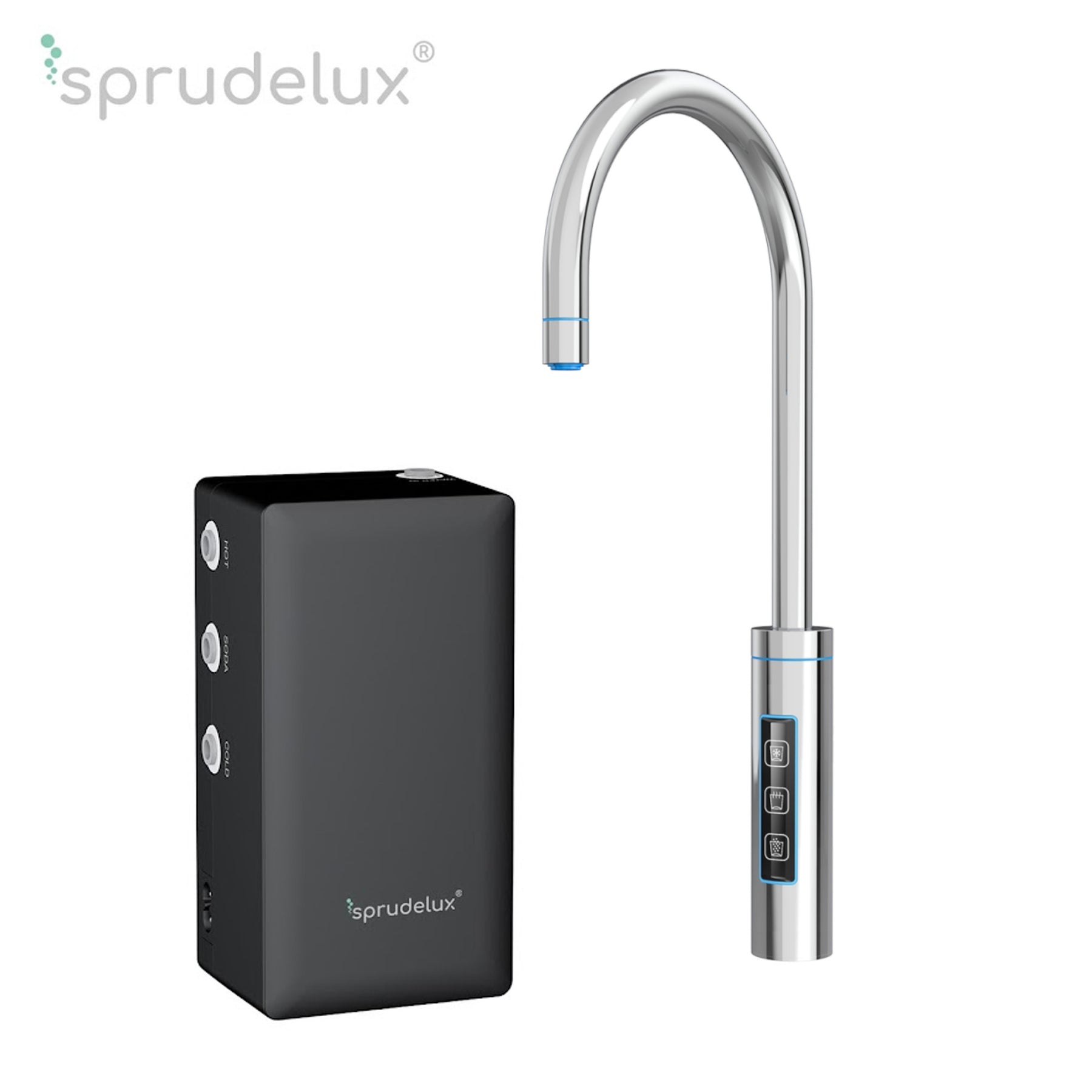 SPRUDELUX® 3-Wege-Touch-Armatur inkl. Controller für viele Untertisch-Tafelwasseranlagen