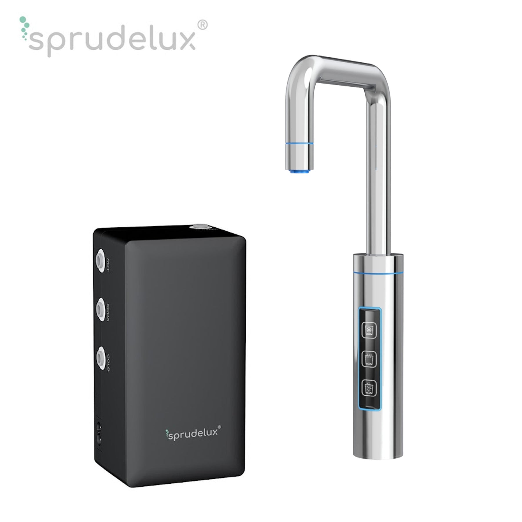 SPRUDELUX® 3-Wege-Touch-Armatur inkl. Controller für viele Untertisch-Tafelwasseranlagen