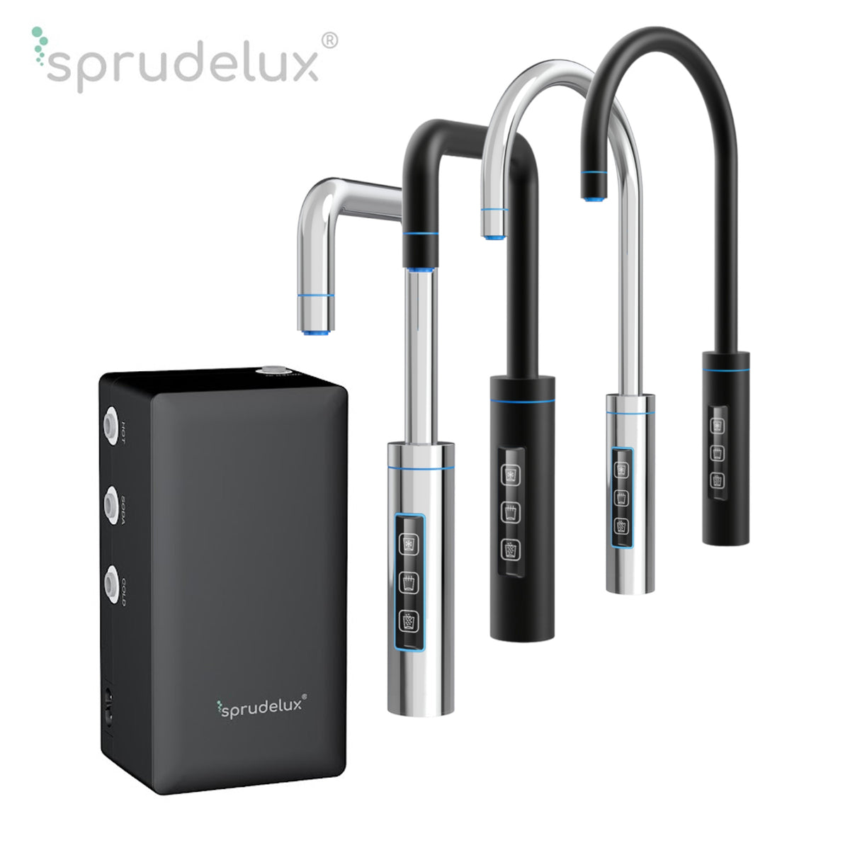 SPRUDELUX® 3-Wege-Touch-Armatur inkl. Controller für viele Untertisch-Tafelwasseranlagen