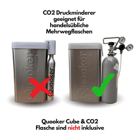 CO2 Druckminderer für Mehrwegflaschen inkl. Connector geeignet für Quooker