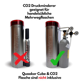 CO2 Druckminderer für Mehrwegflaschen inkl. Connector geeignet für Quooker