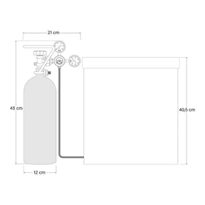 CO2 Druckminderer für Mehrwegflaschen inkl. Connector geeignet für Quooker