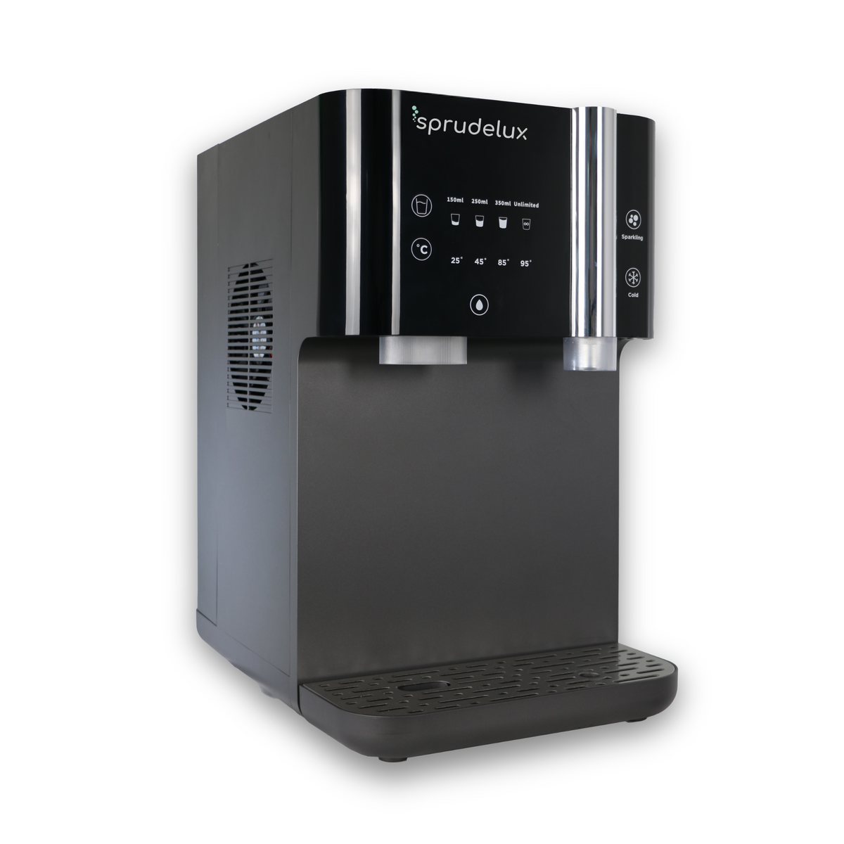 SPRUDELUX SUPREME – Premium Tafelwasseranlage mit Umkehrosmose, CO2 & Heißwasserfunktion – Wasserspender mit Filter & UVC-Technologie – Festwasseranschluss