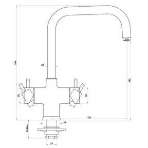 Designer 5-Wege-Wasserhahn NOBIUS U-Auslauf BRONZE