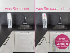 Adapter-Hochdruckschlauch + 2 kg CO2 Eigentumsflasche gefüllt geeignet für Wassersprudler SODASTREAM DUO QUICK CONNECT QC, Art und Terra