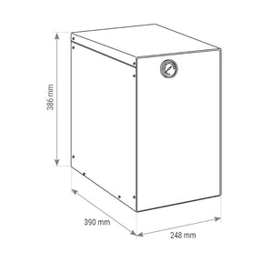 Umkehrosmose-Trinkwassersystem SPRUDELUX NUOVO INOX EDITION Technische Maßzeichnung