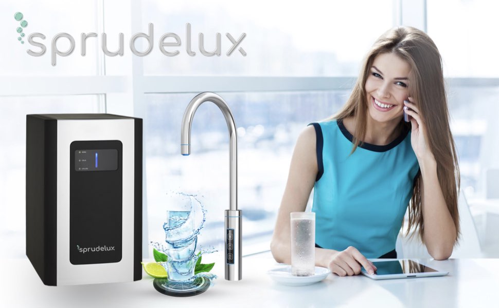 Untertisch-Tafelwasseranlage SPRUDELUX® BLUE DIAMOND inklusive 5-Wege-Armatur