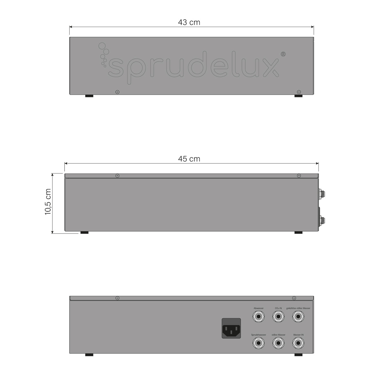 SPRUDELUX® Untertisch-Trinkwassersystem INOX ULTRA FLAT WiFi inkl. 5-Wege-Armatur NOBIUS L-Auslauf