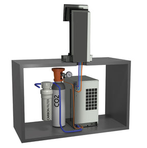 Anschluss mit Doppelauslasarmatur Untertisch-Trinkwassersystem SPRUDELUX® QUANTUM 90 / 150 Liter / Stunde; mechanisch