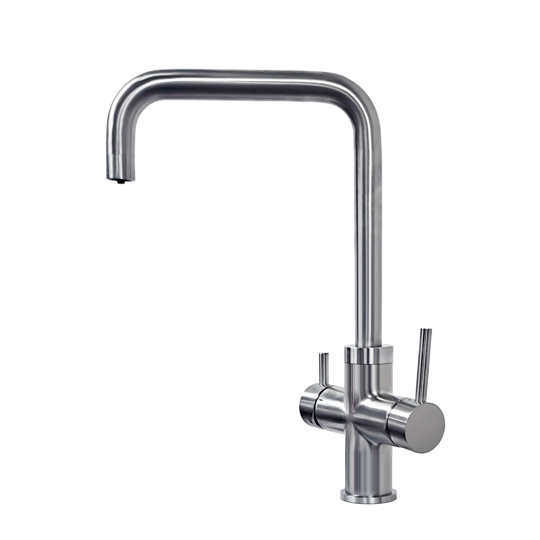 SPRUDELUX® POWER SODA Untertisch-Tafelwassersystem – Wassersprudler mit 5-Wege-Armatur GIULIA U-Auslauf INOX & 2 kg CO2-Flasche – Sprudelwasser direkt aus dem Wasserhahn