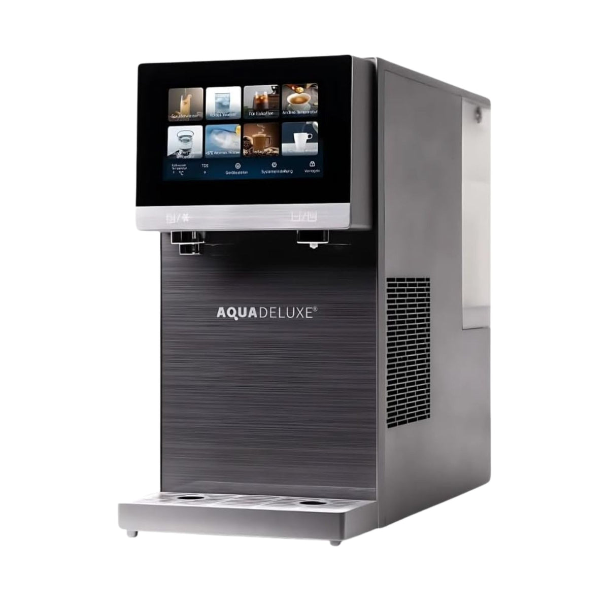 SPRUDELUX PRO TOUCH – Premium Tafelwasseranlage mit Umkehrosmose, Sprudel- & Heißwasserfunktion – Wasserspender mit UVC-Technologie – Festwasseranschluss / Tank