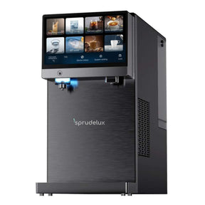 SPRUDELUX PRO TOUCH – Premium Tafelwasseranlage mit Umkehrosmose, Sprudel- & Heißwasserfunktion – Wasserspender mit UVC-Technologie – Festwasseranschluss / Tank