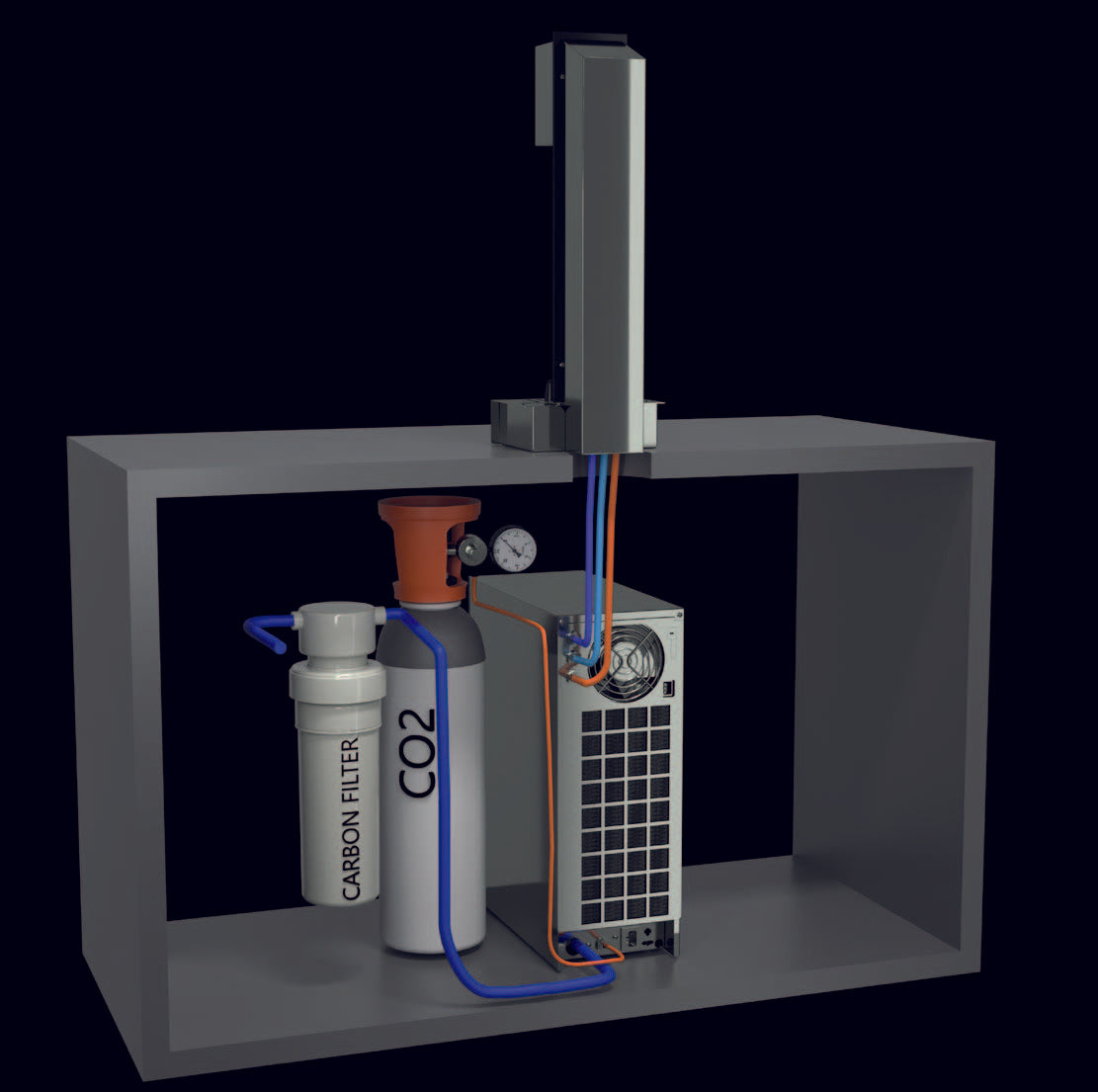 Untertisch-Trinkwassersystem SPRUDELUX® SPRINT mechanisch bis zu 60 Personen