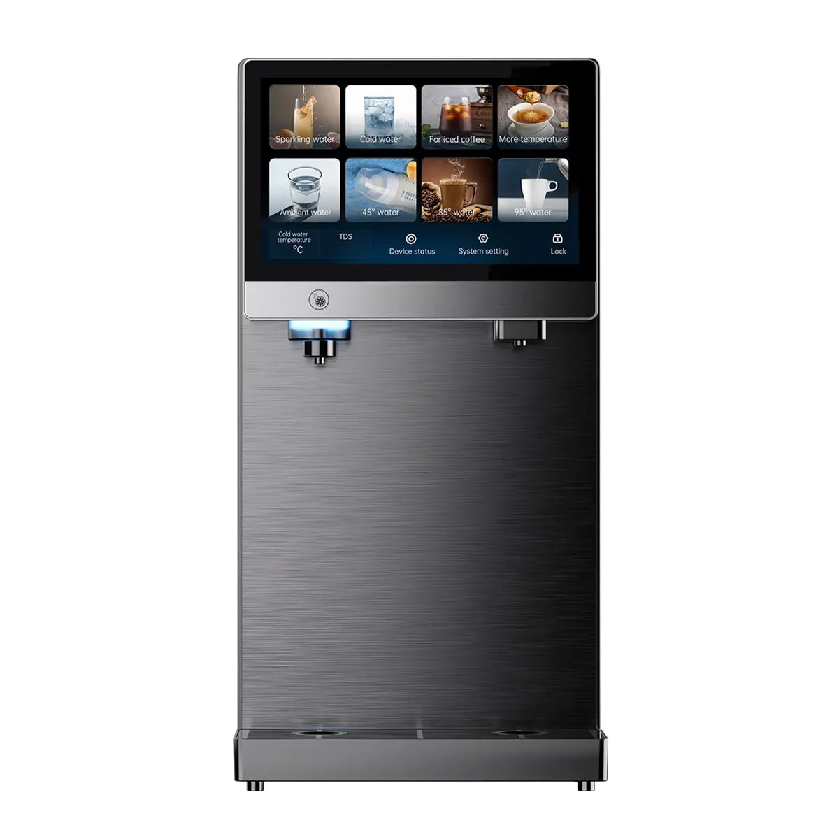 SPRUDELUX PRO TOUCH – Premium Tafelwasseranlage mit Umkehrosmose, Sprudel- & Heißwasserfunktion – Wasserspender mit UVC-Technologie – Festwasseranschluss / Tank