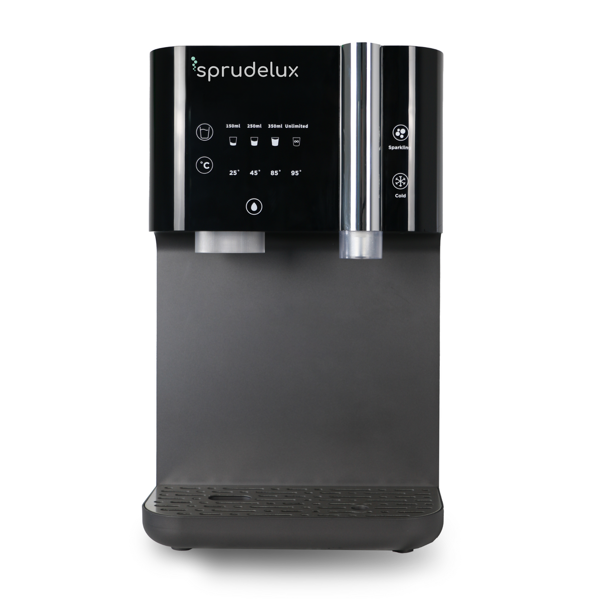 SPRUDELUX SUPREME – Premium Tafelwasseranlage mit Umkehrosmose, CO2 & Heißwasserfunktion – Wasserspender mit Filter & UVC-Technologie – Festwasseranschluss