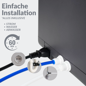 SPRUDELUX SUPREME – Premium Tafelwasseranlage mit Umkehrosmose, CO2 & Heißwasserfunktion – Wasserspender mit Filter & UVC-Technologie – Festwasseranschluss