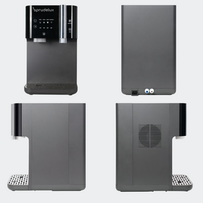 SPRUDELUX SUPREME – Premium Tafelwasseranlage mit Umkehrosmose, CO2 & Heißwasserfunktion – Wasserspender mit Filter & UVC-Technologie – Festwasseranschluss