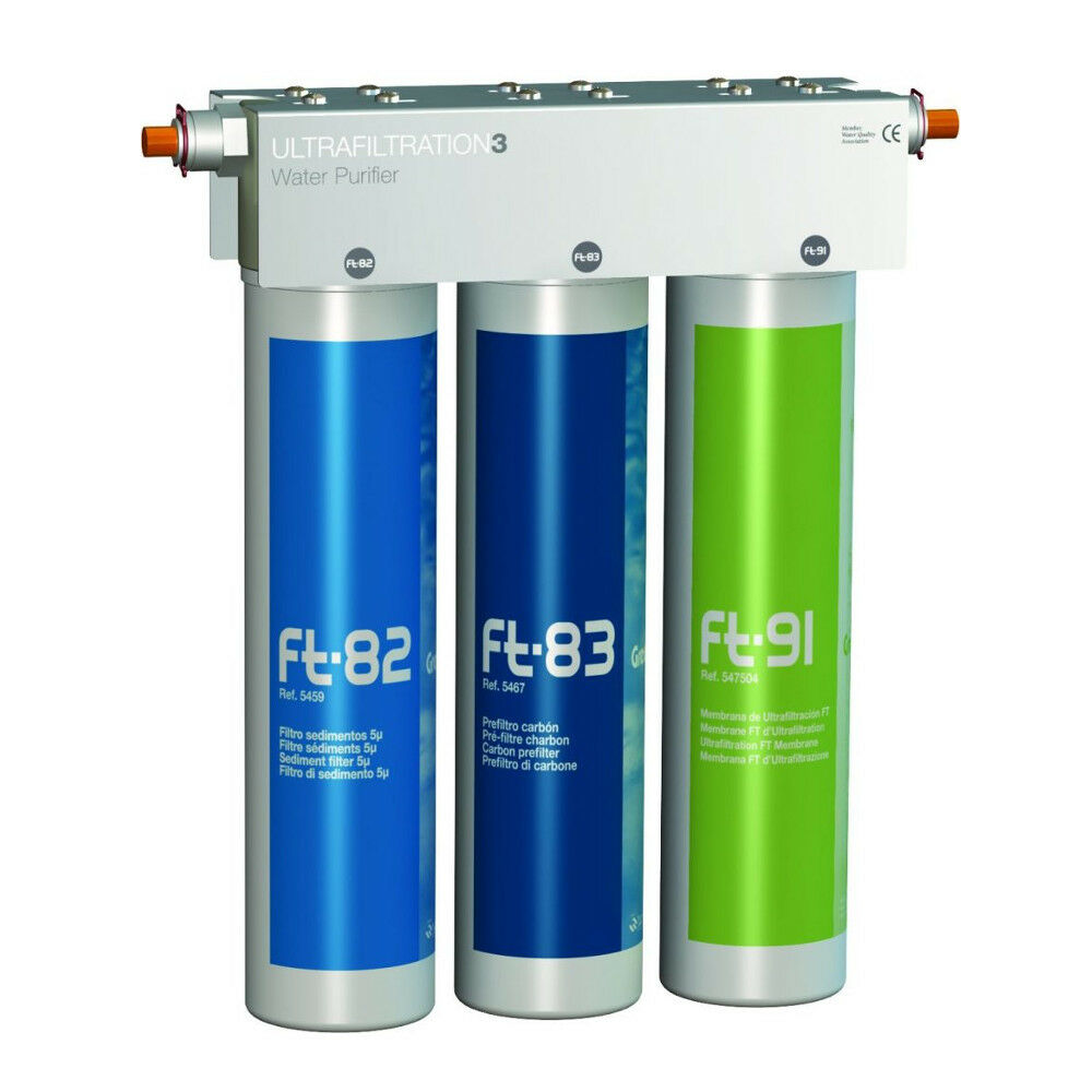 AORA FT-LINE 3 Aktivkohle Wasserfilter System, UF - Filtration ohne Wasserhahn