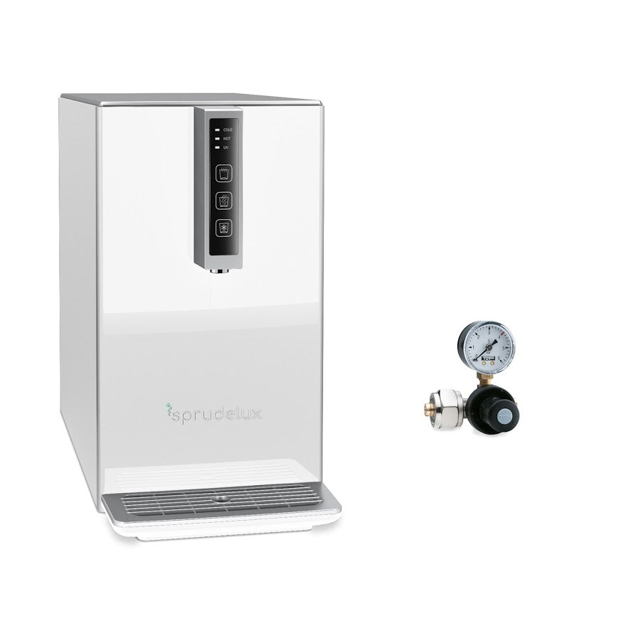 Auftisch-Tafelwasseranlage SPRUDELUX® BLACK & WHITE DIAMOND HOT  EDITION inklusive Filtereinheit