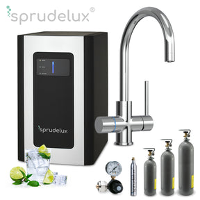 Untertisch-Tafelwasseranlage SPRUDELUX® BLUE DIAMOND inklusive 5-Wege-Armatur