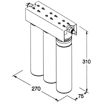 FT-Line 3 Wasserfilter technische Zeichnung