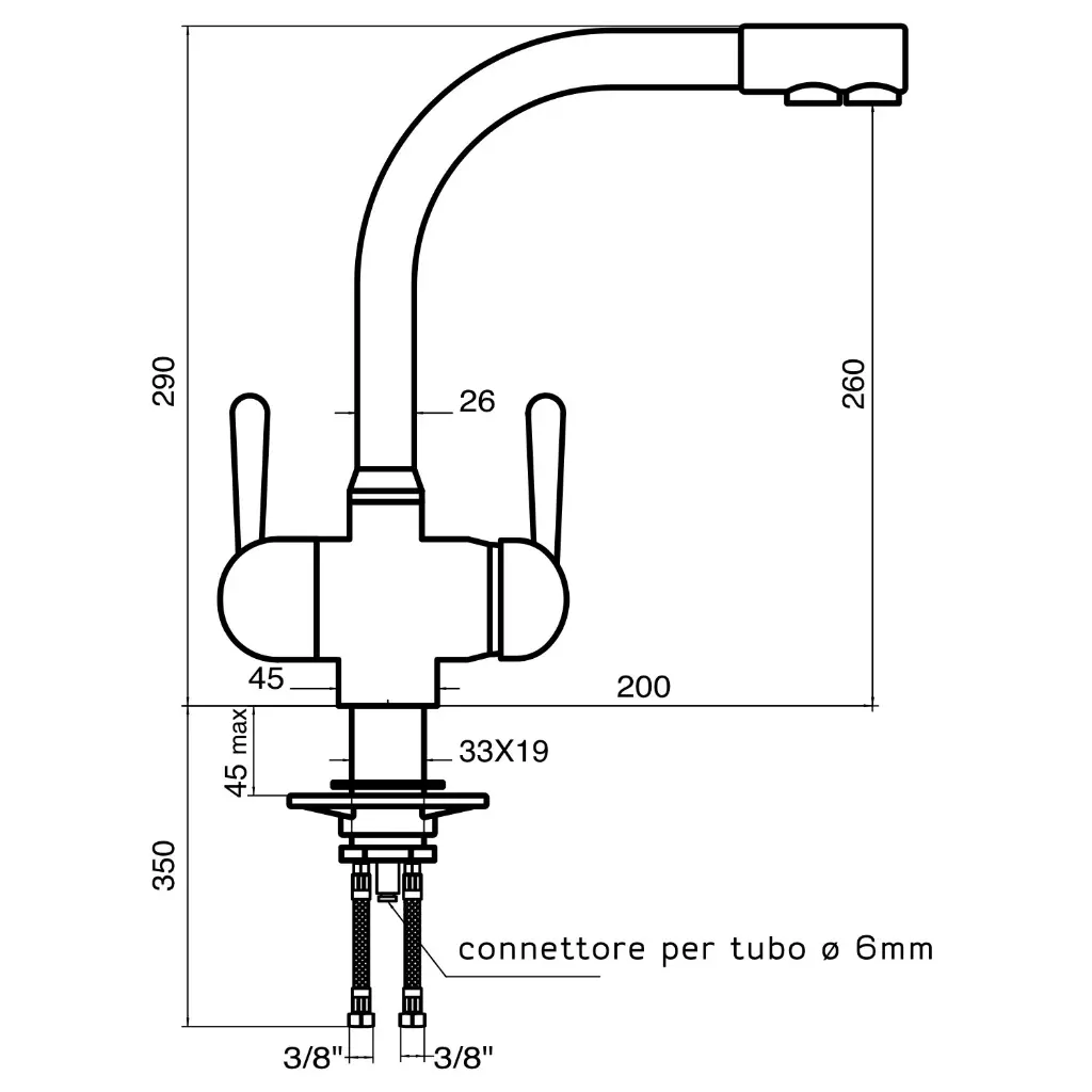 3-Wege-Armatur GM L-Auslauf in Granito Avena2.webp
