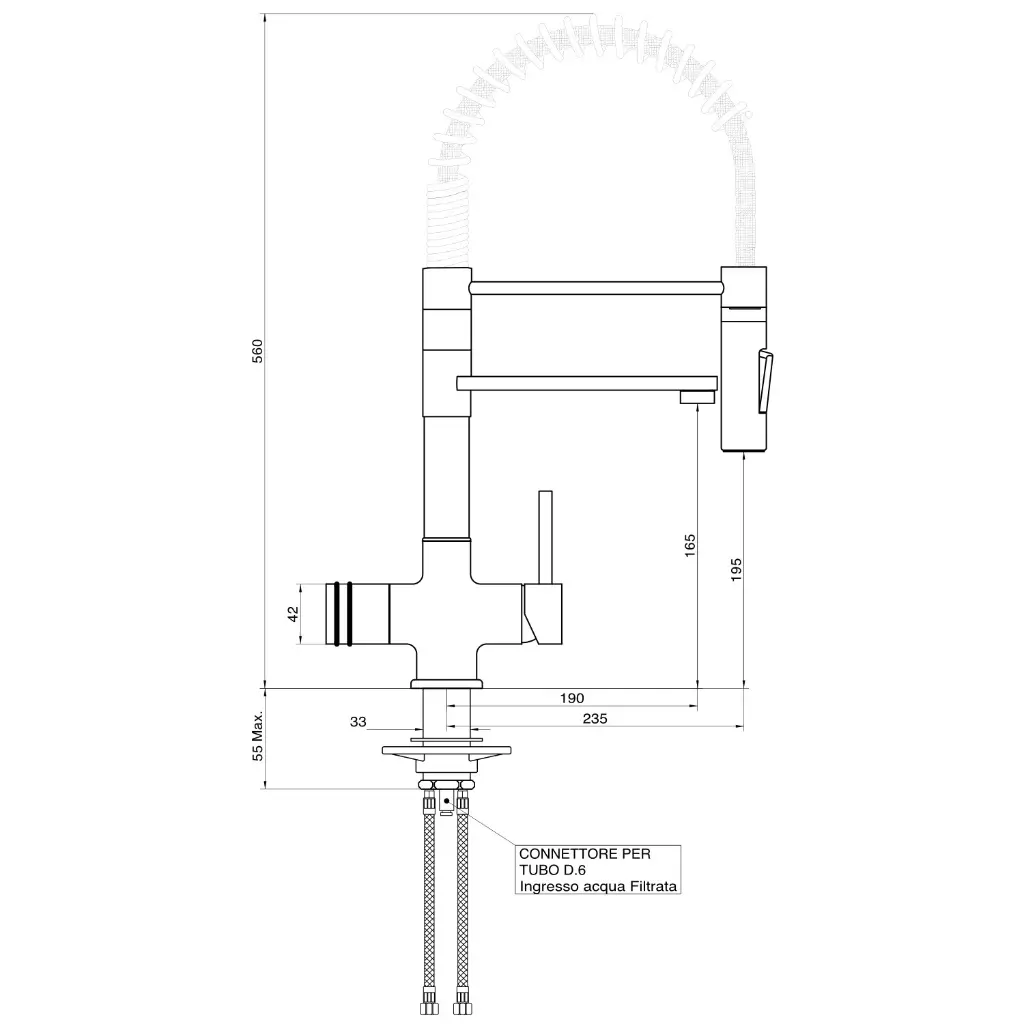 3-Wege-Armatur LUXURY 56 cm Spiralfeder in Edelstahl massiv2.webp