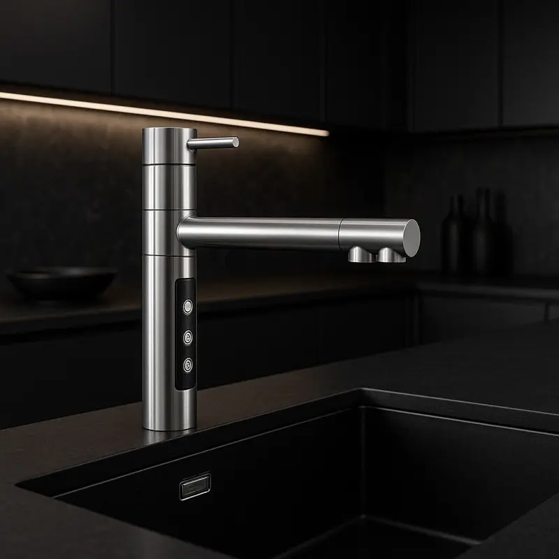 5-Wege-Armatur STELLA L-Auslauf in Edelstahl massiv2.webp