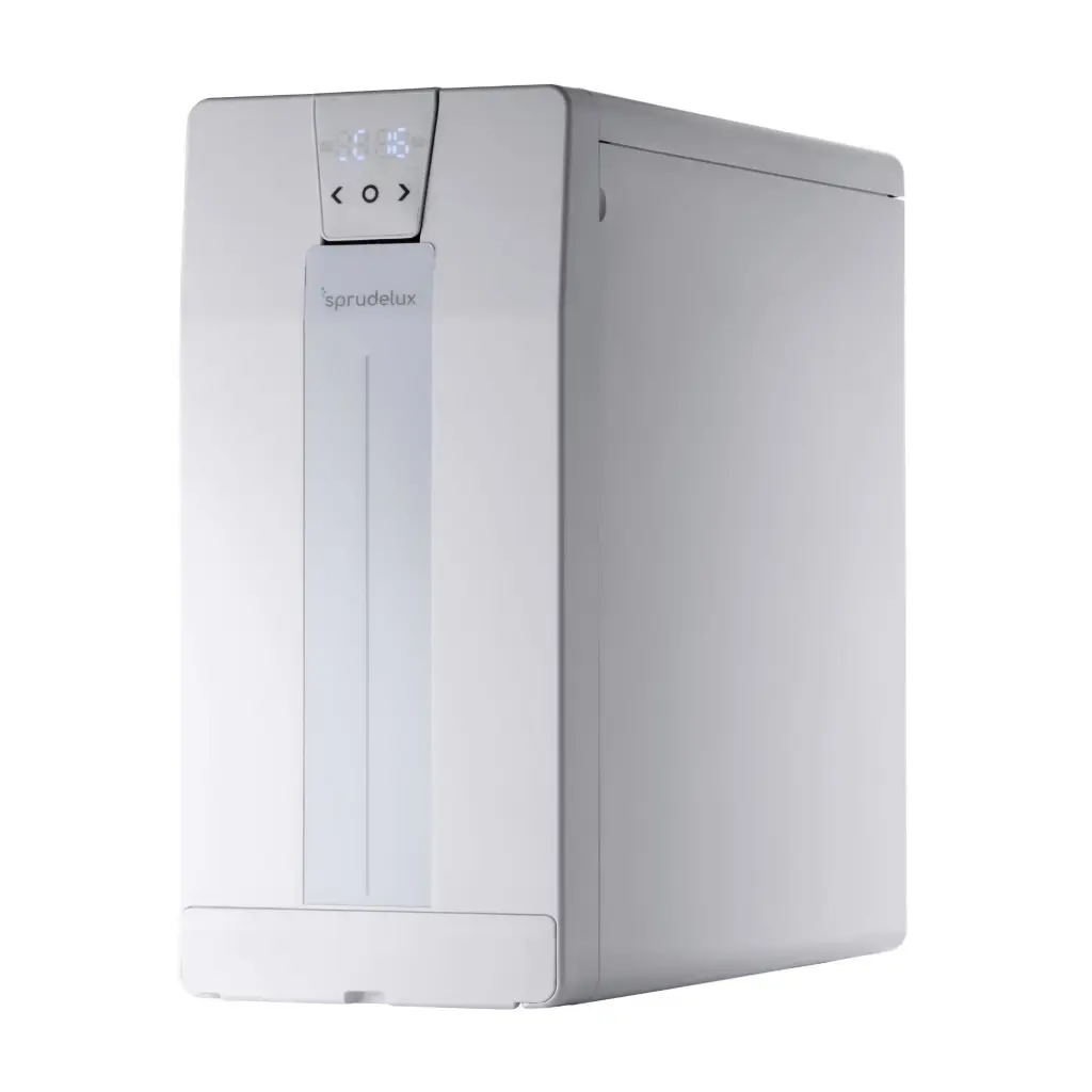 SPRUDELUX® POWER SODA Osmose - Premium Untertisch-Sprudelanlage | 20 L/Std. | höchster CO2 Gehalt | kompakt & leistungsstark | Made in Italy | mit AORA FT-Line 3 Vorfiltersystem