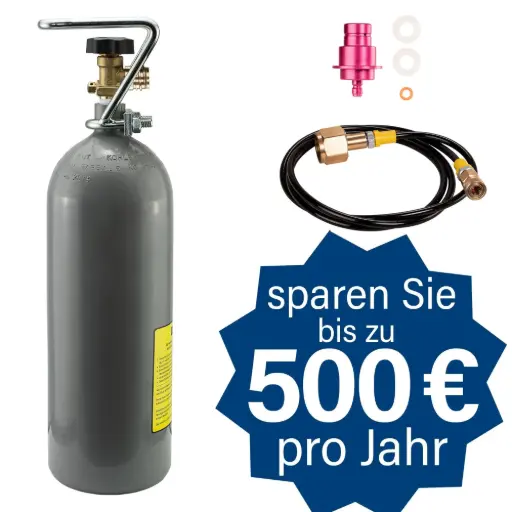 SPRUDELUX® CO2 Adapter-Hochdruckschlauch für Sodastream | für DUO Quick Connect (QC) oder Crystal / Classic-Systeme – Anschluss an große CO2-Flaschen